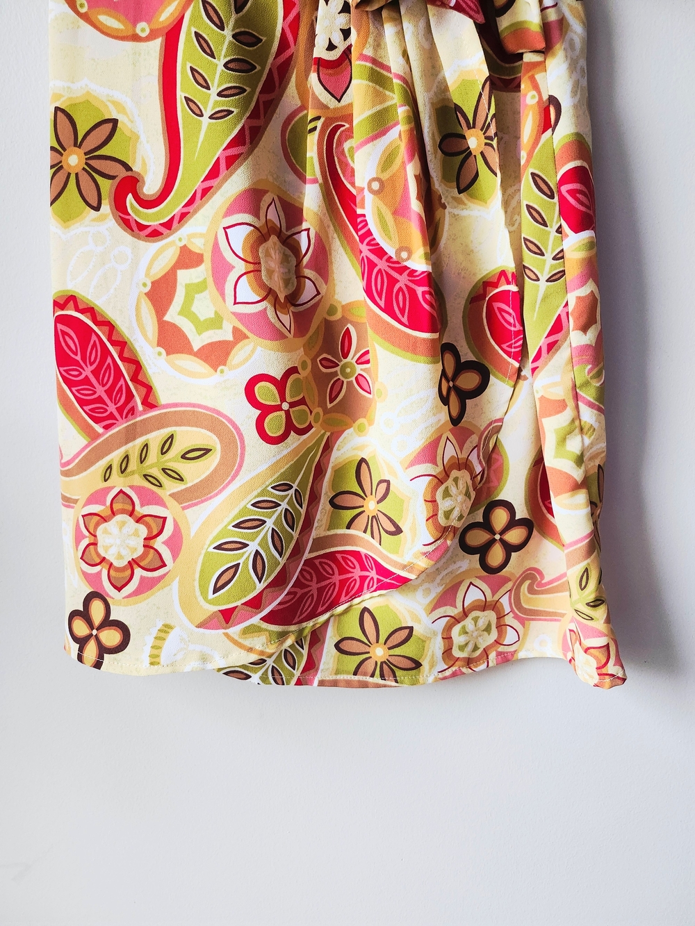 Vintage Floral Paisley Wrap Mini Skirt - Picture 5 of 10